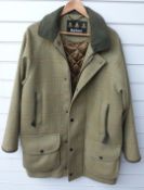 Barbour 'Double Twist' Merino wool gentleman's tweed field coat, size L