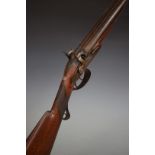 William Priddin side by side percussion hammer action muzzle loading shotgun with named and engraved