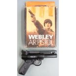 Webley Premier Mk II .22 air pistol with named and chequered grips, serial number 941, in original