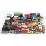 A collection of Corgi, Matchbox, Morestone and similar diecast model vehicles including Gloworm