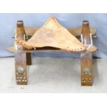 A vintage camel seat, H36cm