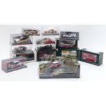 Fourteen IXO, Saico, Norev, Minichamps and similar diecast model vehicles including rally cars,