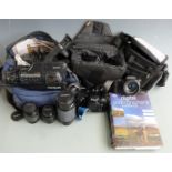 Cameras to include Panasonic Lumix DMC-FZ20 with Leica lens, Nikon F50 SLR body, Sony CCD-F550E