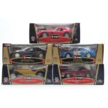 Five Burago Gold and Special Collection 1:18 scale diecast model vehicles comprising Alpine 1600S