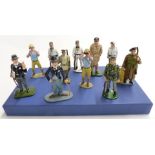 Eleven King & Country, Britains and similar diecast model soldiers including Churchill, German