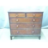 Victorian mahogany chest of two over three graduated drawers, W107 x D50 x H102cm