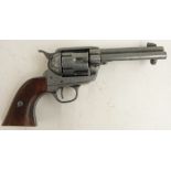 Blank firing six-shot double action revolver with shaped wooden grips, overall length 29cm, NVSN.