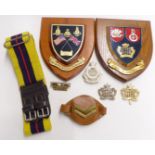 British Army Royal Gloucestershire Hussars / Senior NCO's metal arm badge, cap badges and stable