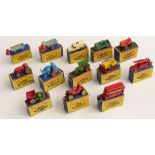 Thirteen Matchbox Moko Lesney 1-75 series diecast model vehicles 1-6, 8-12, 14 and 18, all in