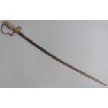 German 1880 pattern officers sword with dove head pommel, stirrup hilt, shield shaped langets