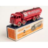 Dinky Toys diecast model Mobilgas 14-Ton Tanker with red body, chassis, tank and hubs, 504, in