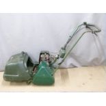 Atco petrol cylinder lawnmower with rear roller and grass box