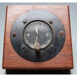 WW2 Spitfire or similar aircraft 8 day cockpit clock marked to dial 8 days and Mk IV, marked to rear