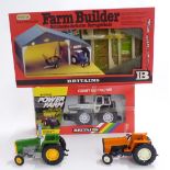 Four Britains model farm vehicles and vehicle sets Farm Builder 4708 and Motorised Power Farm 9324