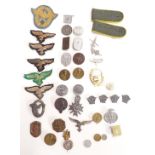 Nazi German badges to include tinnies, coins, some replica items including Luftwaffe