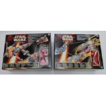 Six Hasbro Star Wars Episode 1 action figure sets comprising Anakin Skywalker's Podracer, Sebula's