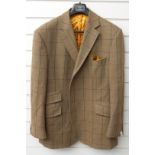 Two gentleman's wool tweed jackets, one retailed by Horace Barton, Cheltenham size 48R the other
