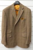 Two gentleman's wool tweed jackets, one retailed by Horace Barton, Cheltenham size 48R the other