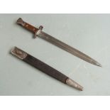 British 1888 pattern Mk 2 bayonet with oil hole in pommel, clear stamps to ricasso, 30cm blade and