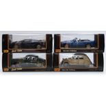 Four Maisto 1:18 scale Special Edition diecast model cars Jaguar Mark II 31833, XK831836 and XJ220