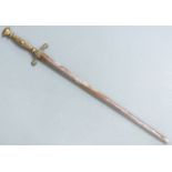 Brass handled dagger with hollow 51cm blade