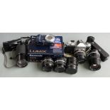 Nikkormat FT3 SLR camera with 28mm 1:3.5, 50mm 1:2, 50mm 1:1.8, 135mm 1:3.5 and 75-200mm 1:4.5