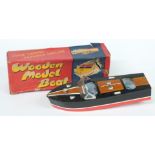 Union battery operated Wooden Model Boat, in original box.