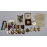 Royal Marines WW1 and WW2 medal group comprising 1915/1915 Star, War Medal, Victory Medal and Long