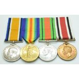 British Army WW1 and later medal group for Frederick E Court comprising War Medal and Victory