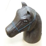 Cast iron horses head fence post top, height 22cm