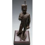 Figure of a Royal Gloucestershire Hussars Senior NCO on plinth, H36cm