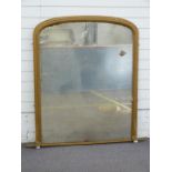 A large gilt over mantel mirror, 124 x 100cm