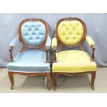 Two 19thC ber? chairs with shaped back