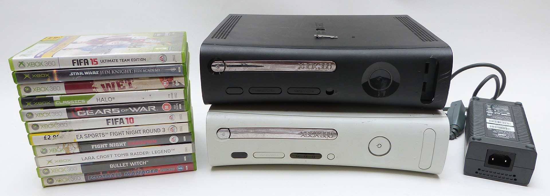Two Xbox 360 video games consoles together with 11 various games. - Image 3 of 3