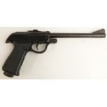 Polish Predom Lucznik model 1970 .177 air pistol dated 1975 with chequered composite grips and