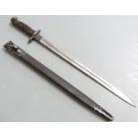 British 1907 pattern sword bayonet with cleaning hole in pommel, some clear stamps to ricasso,