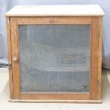 A vintage pine meat safe, W59 x D42 x H56cm