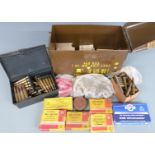 A collection of various calibre collectable ammunition, some in original boxes, all in a vintage