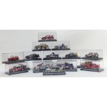 Forty 1:43 scale diecast model rally cars, all in original display boxes.