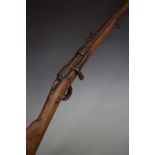 French Gras 1866 M80 11mm bolt action rifle with pop-up ladder sights, sling suspension loops, steel