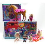A collection of Sindy dolls, outfits and accessories including Sindy Space 4x4 and Mountain Bike,