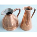 Sanders & Sons, High Holborn, London half gallon copper measuring jug and an Arts & Crafts J S & S