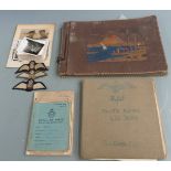 RAF WW2 log book for 907007 Flt Sgt F L Cross, service and release book, photographs, RAF cloth