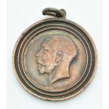 WW1 commemorative medal to reverse the King's message to troops leaving to fight in the war