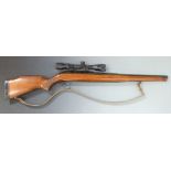 BSA Airsporter Stutzen .22 underlever air rifle with chequered semi-pistol grip, raised cheek piece,