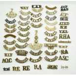 British Army approximately fifty military metal shoulder titles including Royal Hampshire. East