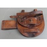 WW1 British Army leather pouch for spare horse shoes and nails, makers Whippy, Steggall & Co,