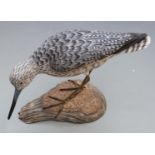 Michael Wood (Mike) woodcarving of a wading bird, H 18cm