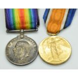 British Army WW1 medals comprising 1914-1918 War Medal and Victory Medal named to 122025 Driver W