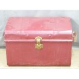 A metal bound trunk and one other, W77 x D48 x H45cm